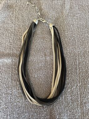 Multi-Strand Black and Silver Statement Necklace